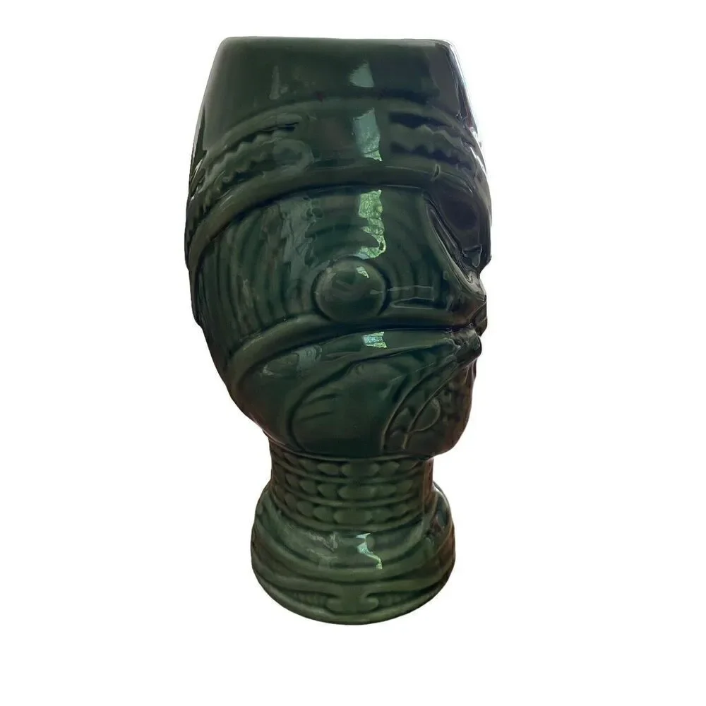 Tiki Mug Headhunter Green Ceramic